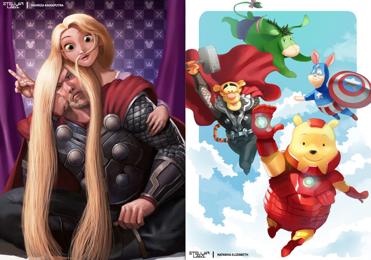 Indonesian Artists Create Must See Disney X Marvel Crossovers