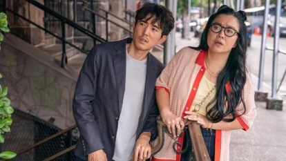 Justin H. Lin and Sherry Cola's characters spy on Lin's girlfriend, Ally Maki' Miko, in New York.