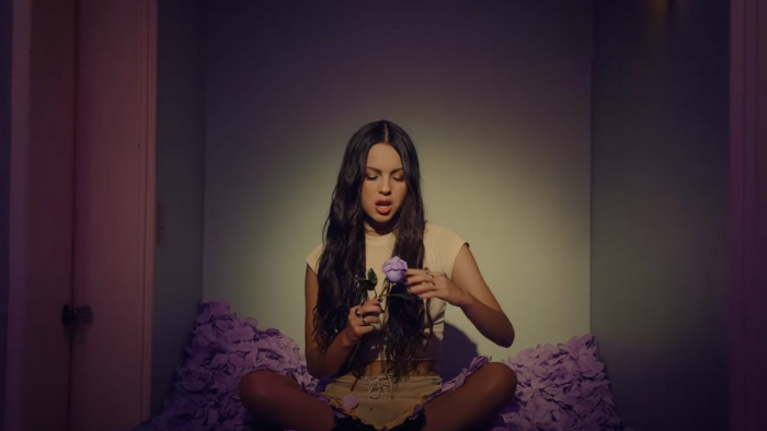 Olivia Rodrigo in her latest music video for her new album 