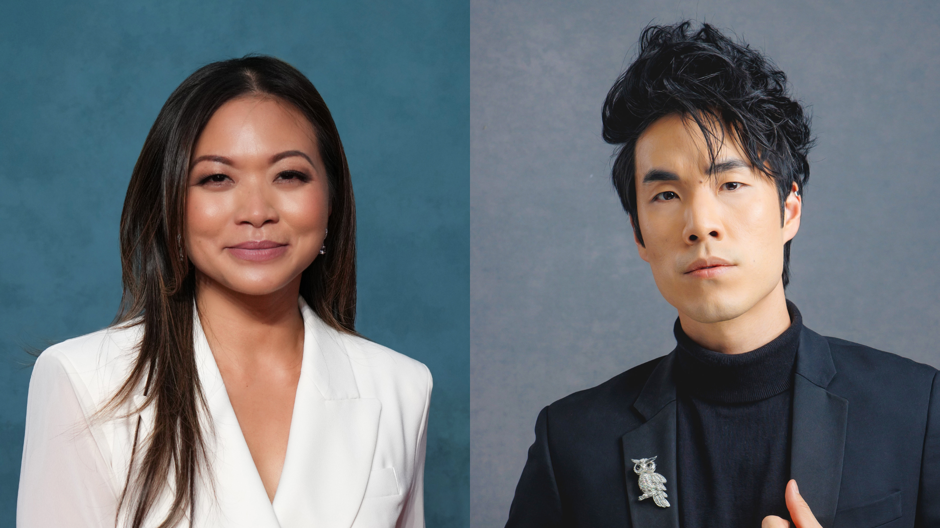 Juxtaposed headshots of Adele Lim and Eugene Lee Yang.